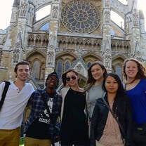 A group poses for a photo