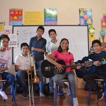 students playing music