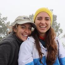 two girls in the snow