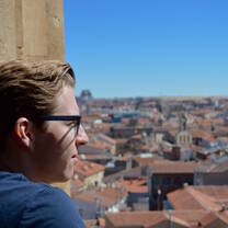 A student overlooks Salamanca