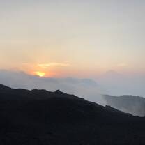 A picture at the top of Volcan Pacaya, an active volcano near Antigua