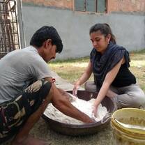 Making chapatis with the mahout