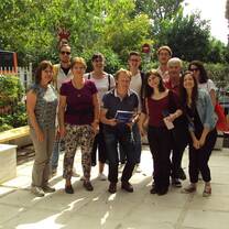 Our students in the garden of our school in Athens