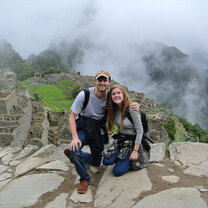 Students on a field trip to Machu Picchu in Perú.