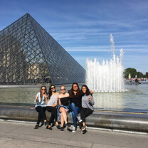 Students visiting the Louvre
