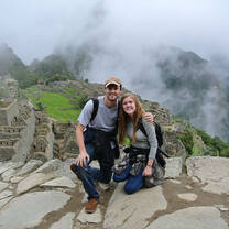 Students on a field trip to Machu Picchu in Perú.