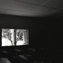 shot with film of a classroom I taught in