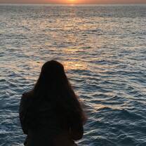 Enjoying the sunset in Cinque Terre, Italy