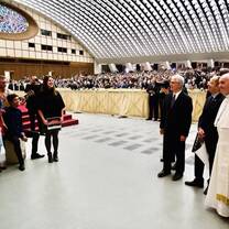 gathered before Pope Francis at the Vatican 