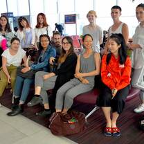 At the airport, right before taking off to Singapore!