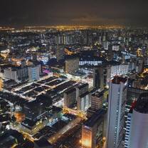 Night view over the city, from a rooftop bar