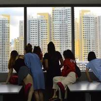 Admiring the view from the classroom