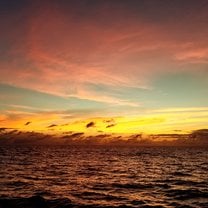 What may have been the most spectacular sunset of the voyage, captured shortly after crossing the Equator.
