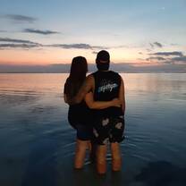 Watching the sunset after the bike ride
