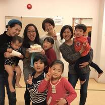 Celebrating my birthday with my host family and LEX members