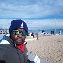 At the beach in Barcelona - very cold and windy day!