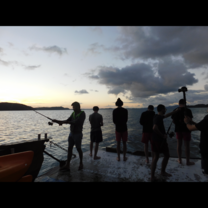 Sunset fishing off the Rock cruise in Bay of Islands.