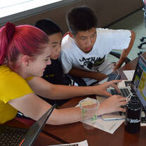 Students working