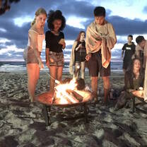 Students at campfire