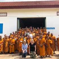 Teaching English to Buddhist monks GVI Cambodia