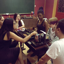 Enjoying a traditional Chinese tea ceremony Enjoying a traditional Chinese tea ceremony