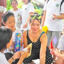 Activities such as the entrepreneurial fair allow students to practice their English outside of class