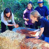 Fun and learning at the clay-cob building school