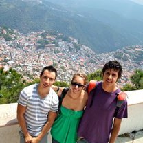 With classmates visiting the city Taxco, in Guerrero.