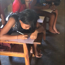 My first class doing a test (Putri, Mutia, and Irma)