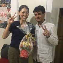 Me and my 'senpai' at work... it was my birthday too!