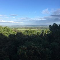 The view from Binny Craig, a short walk and hike from campus