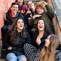 Spring 2019 students on campus at the JFRC