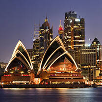 Sydney opera at night