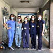 My volunteer friends and I on our last day at the hospital 