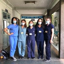 My volunteer friends and I on our last day at the hospital 