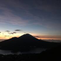 Watching sunrise from the top of Mount Batur
