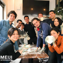 Meiji Interns at a Pizza Party