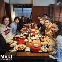 Meiji Interns enjoying their dinner!