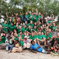 All the GIVE volunteers and locals from Kairo on the last day of school and construction