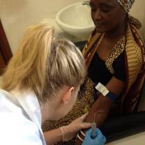 A Physician Assistant seeing a patient at our placement center 