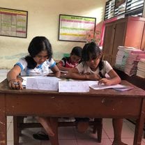 Kids doing some worksheets 