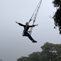 Swinging at the famous Casa de Árboles