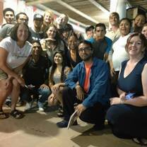 Students and teachers on final night of teaching. Students/friends 