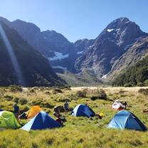Camping in tents