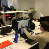 Interns in an open office setting