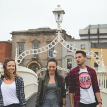 interns walking through Dublin