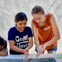 Washing hands before snack