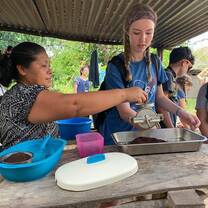 Participants learning about organic coffee production