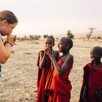 Tanzania interns interacting with locals