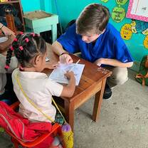 Participants delivering school lessons.
